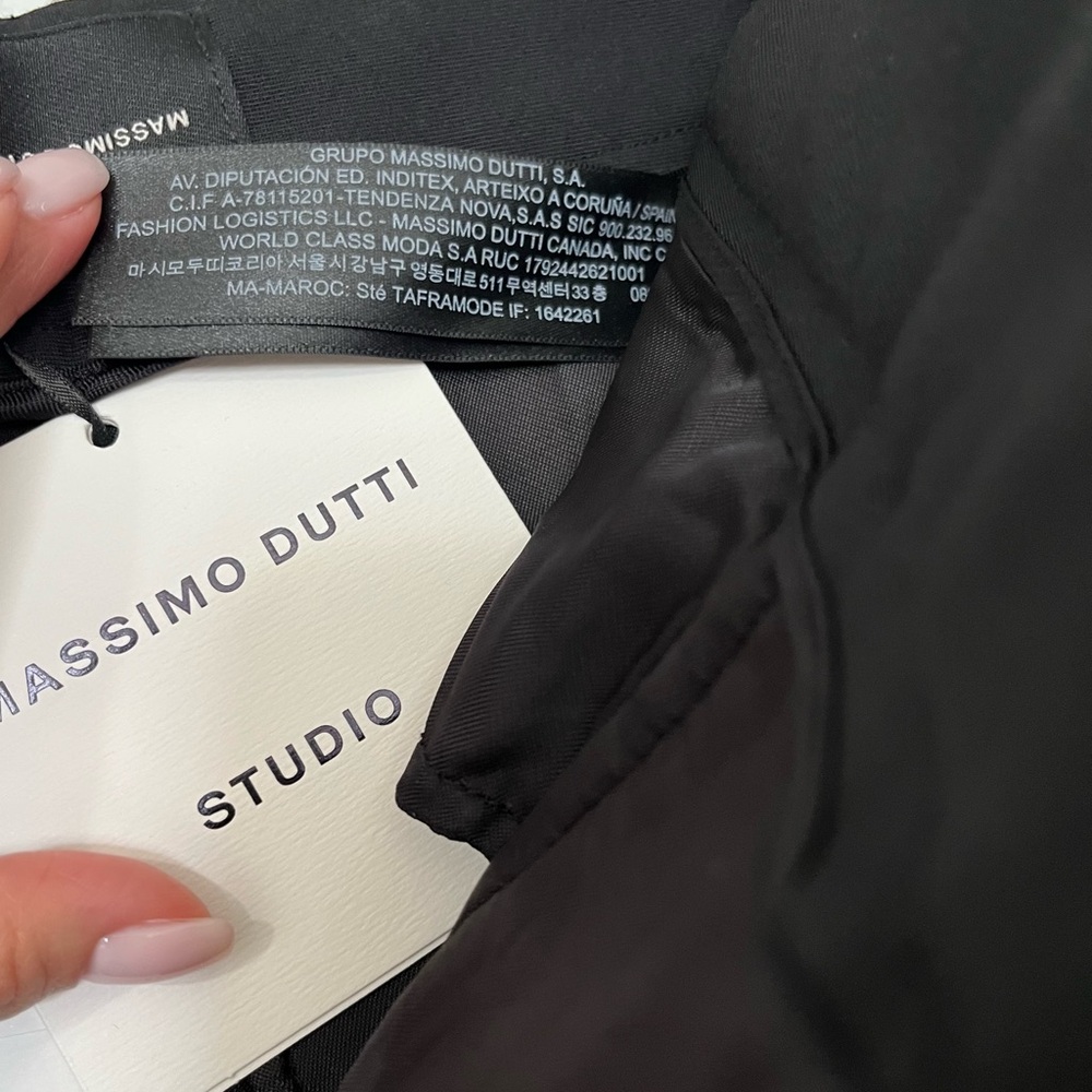 Massimo Dutti Classic Black Slacks 👖 Pants/ zipper lower legs